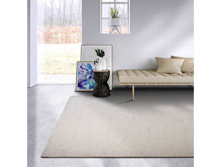 Wollteppich Pradesh Typ A Weiß 190 x 280cm Baumwollstoff/Wolle