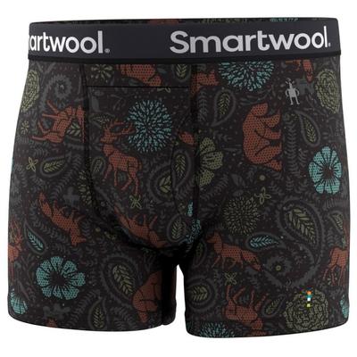 Smartwool - Merino Print Boxer Brief Boxed - Merinounterwäsche Gr M schwarz