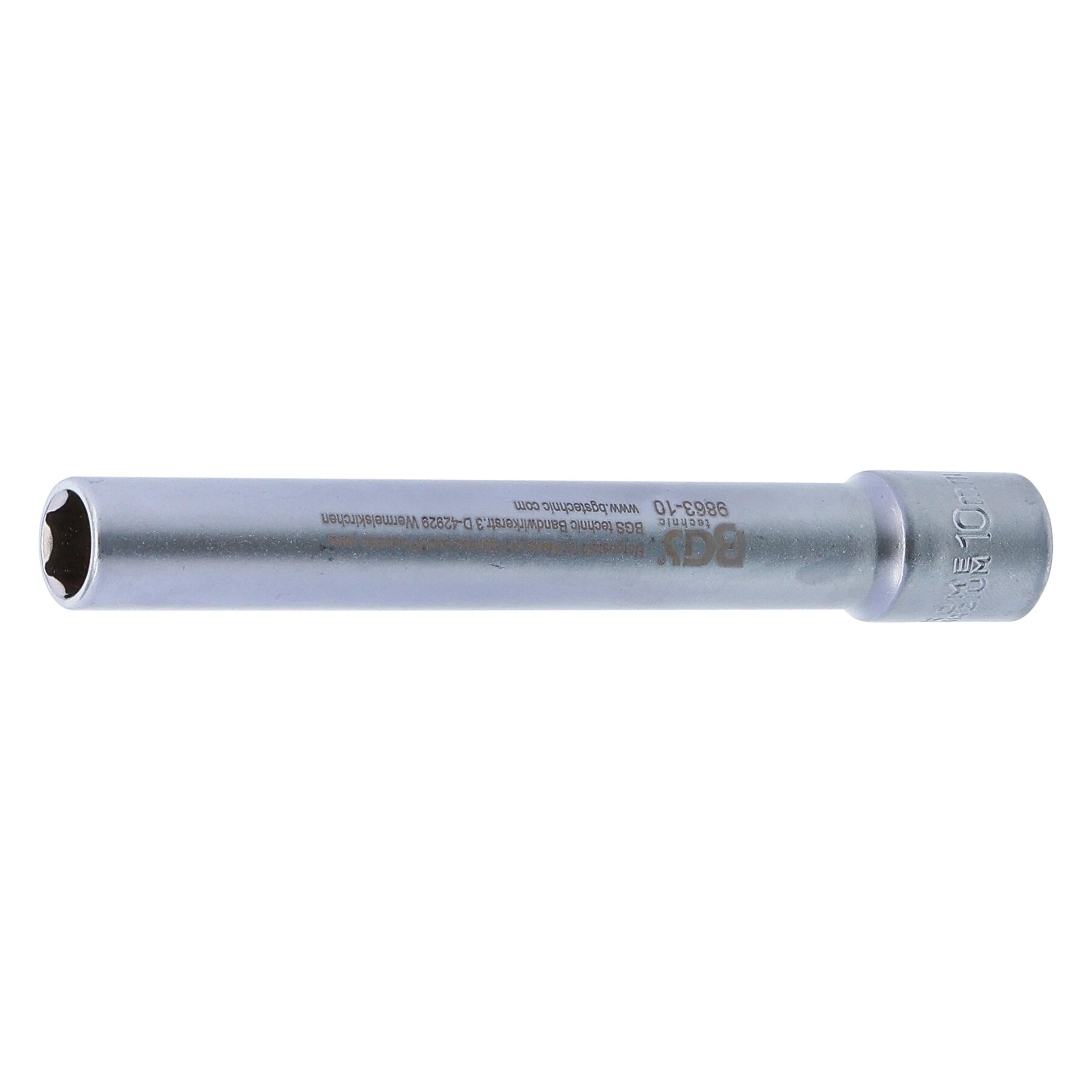 BGS Steckschlüssel-Einsatz Sechskant, extra tief Antrieb Innenvierkant 10 mm (3/8") 10 mm (10 mm) (9863-10)