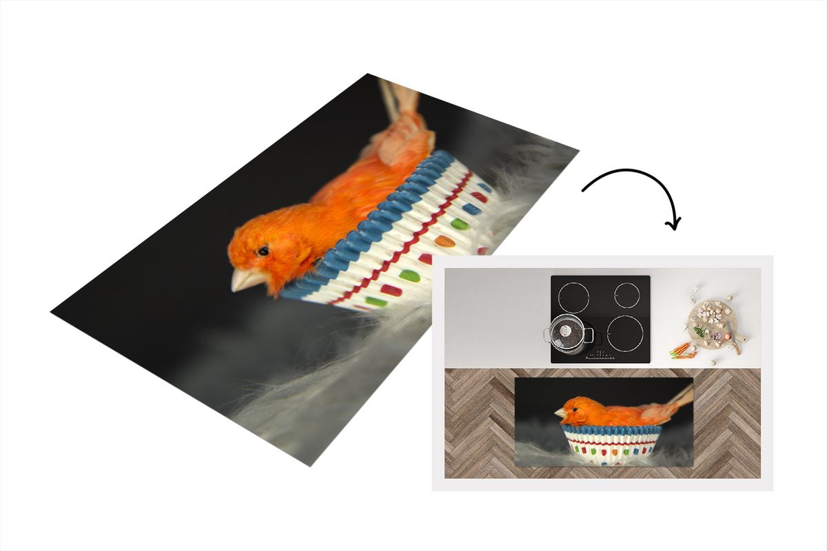 KitchenYeah Keukenloper Vinyl met Cupcake Vormpjes Portret - 120 x 60 cm