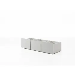Schubladen-Set, best. aus 3 Schubkästen auf Rollen, MDF weiß lackiert