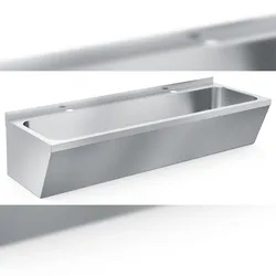 Combisteel Waschbecken mit Zubehör und Aufkantung aus Edelstahl 1200x425x165mm