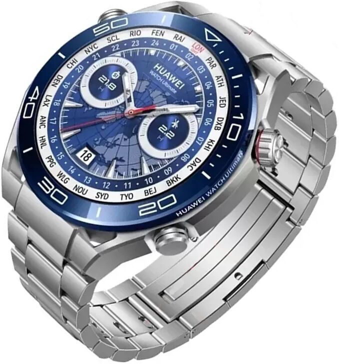INF 22 mm gebogenes Titan-Uhrenarmband mit drei Gliedern – Silber für Huawei GT4 3Pro/GT2