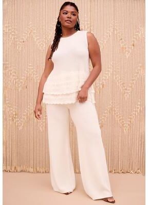 Plus Size Women's Knitted Sweater Pants by June & Vie in Sugar Swizzle (Size 18/20)