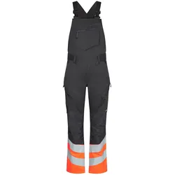 Warnschutz Latzhose "3546-314" Safety UV-Schutz - 24 - anthrazit/orange