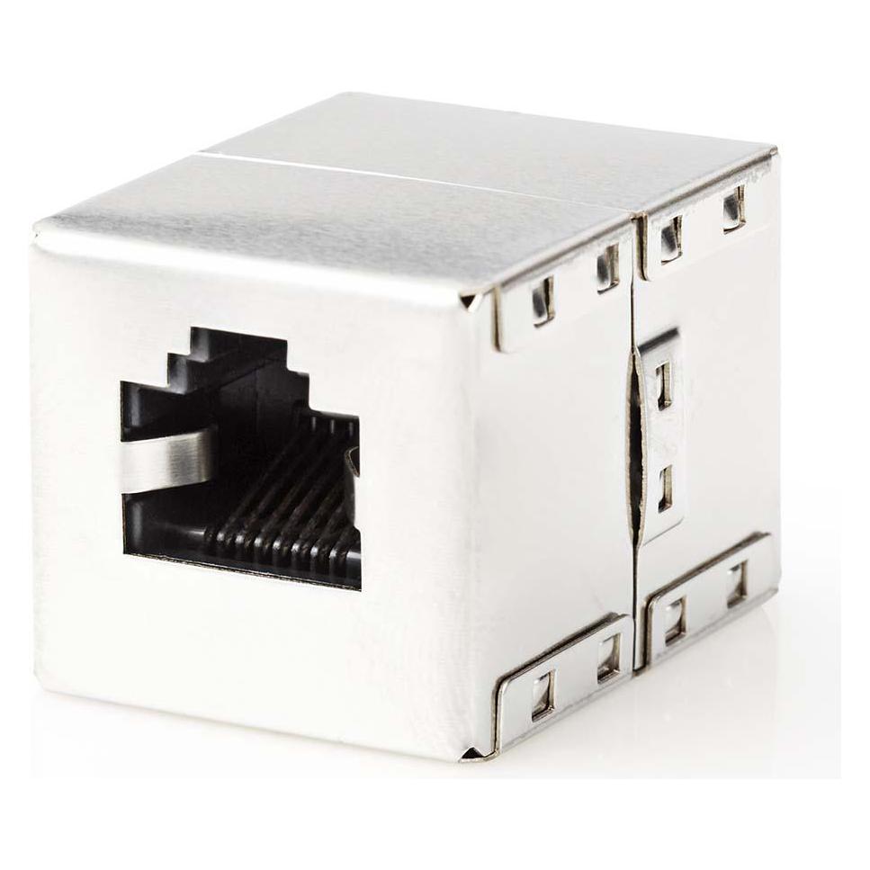 Nedis Netzwerkkoppler | CAT6 | Geschirmt | RJ45 Buchse | RJ45 Buchse | Gerade | Metall | Box (Netzwerkkabel Stecker) (CCGB89011ME)