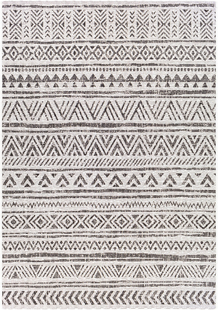 Blue Elephant Indoor & Outdoor Modern Boho Yellow Rug Cream;Black Rectangle 200 x 275cm