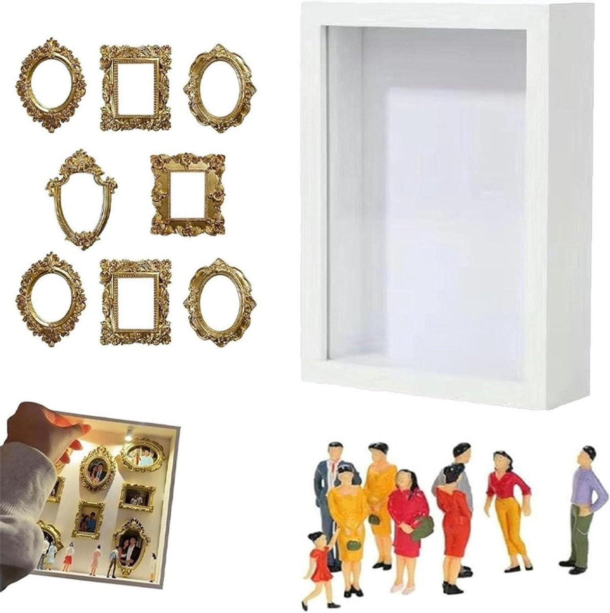 Mini Museum Doos Silhouet Frame Wit - 25 cm