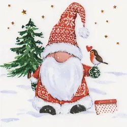 Papierservietten "Wichtel mit Vogel", 33 x 33 cm, 20 Stück