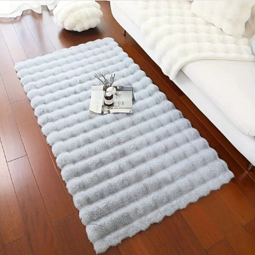 Household Furnishing Rabit Wave Silver Multi Rectangle 80 x 150 cm