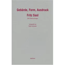 Gebärde, Form, Ausdruck, Fachbücher von Fritz Saxl