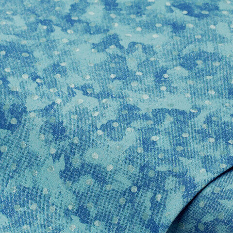 Baumwollstoff Batik Punkte "Mona", blau-color