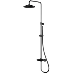 Steinberg Serie 315 Duschsystem mit LED-Kopfbrause, 3152721S, Farbe: Mattschwarz
