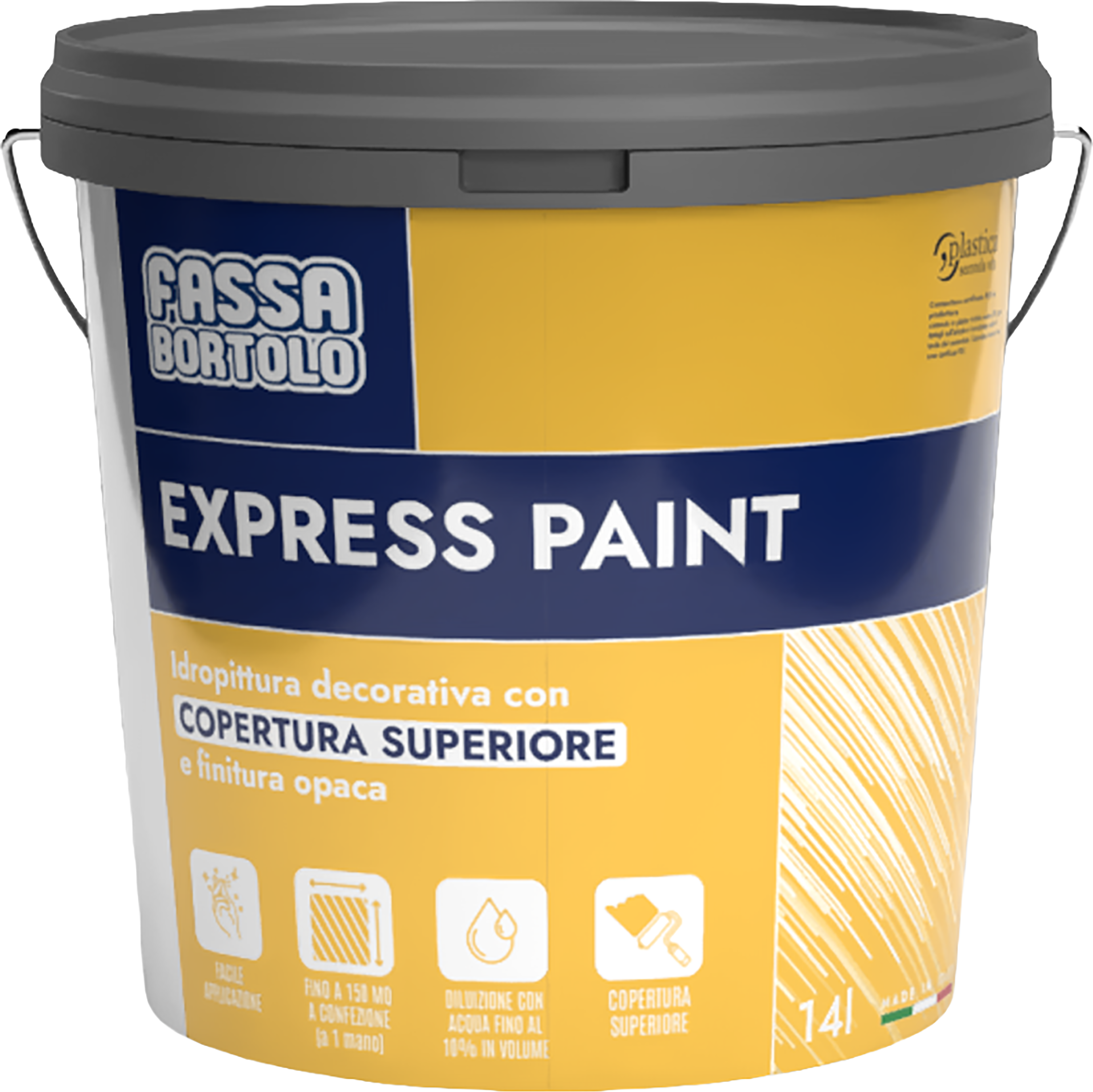 Fassa IDROPITTURA LAVABILE  EXPRESSPAINT  14 l ALTA COPERTURA INTERNI 9-11 m² CON 1 l