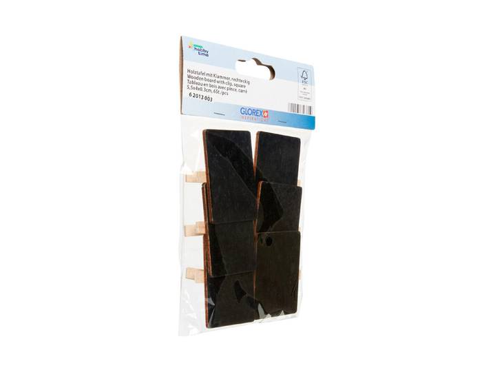 Glorex Holz-Tafel mit Klammer 5 × 4.8 cm 4 Stück