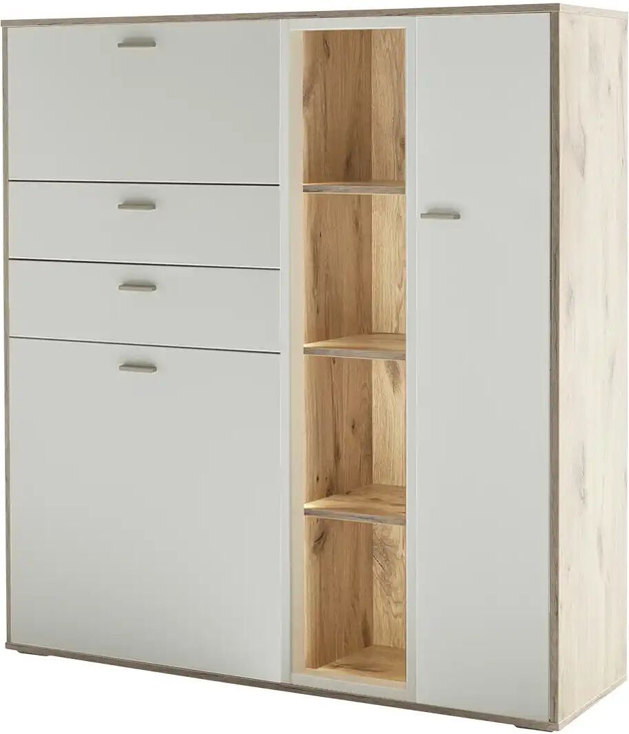 uno Highboard  Santerno ¦ weiß ¦ Maße (cm): B: 124 H: 133 T: 37.0