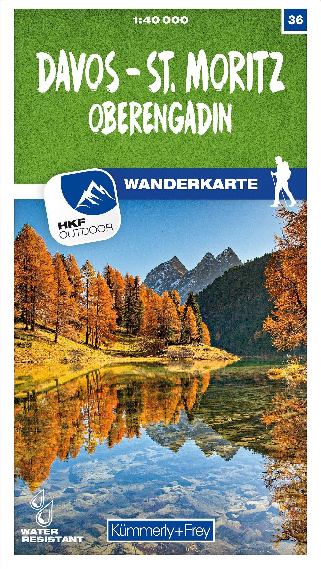 Carte de randonnée n° 36 - Davos, St. Moritz, Oberengadin (Suisse)   Kümmerly & Frey-1/40 000
