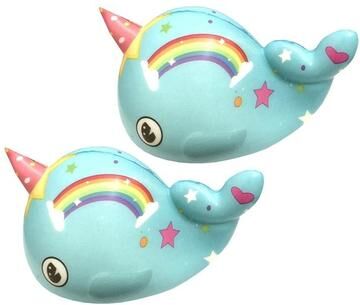 Inspired Deals 2PCS Whale Squishy Slow Rising Stress Relief Toy Soft PU Sensory Fidget Set blue
