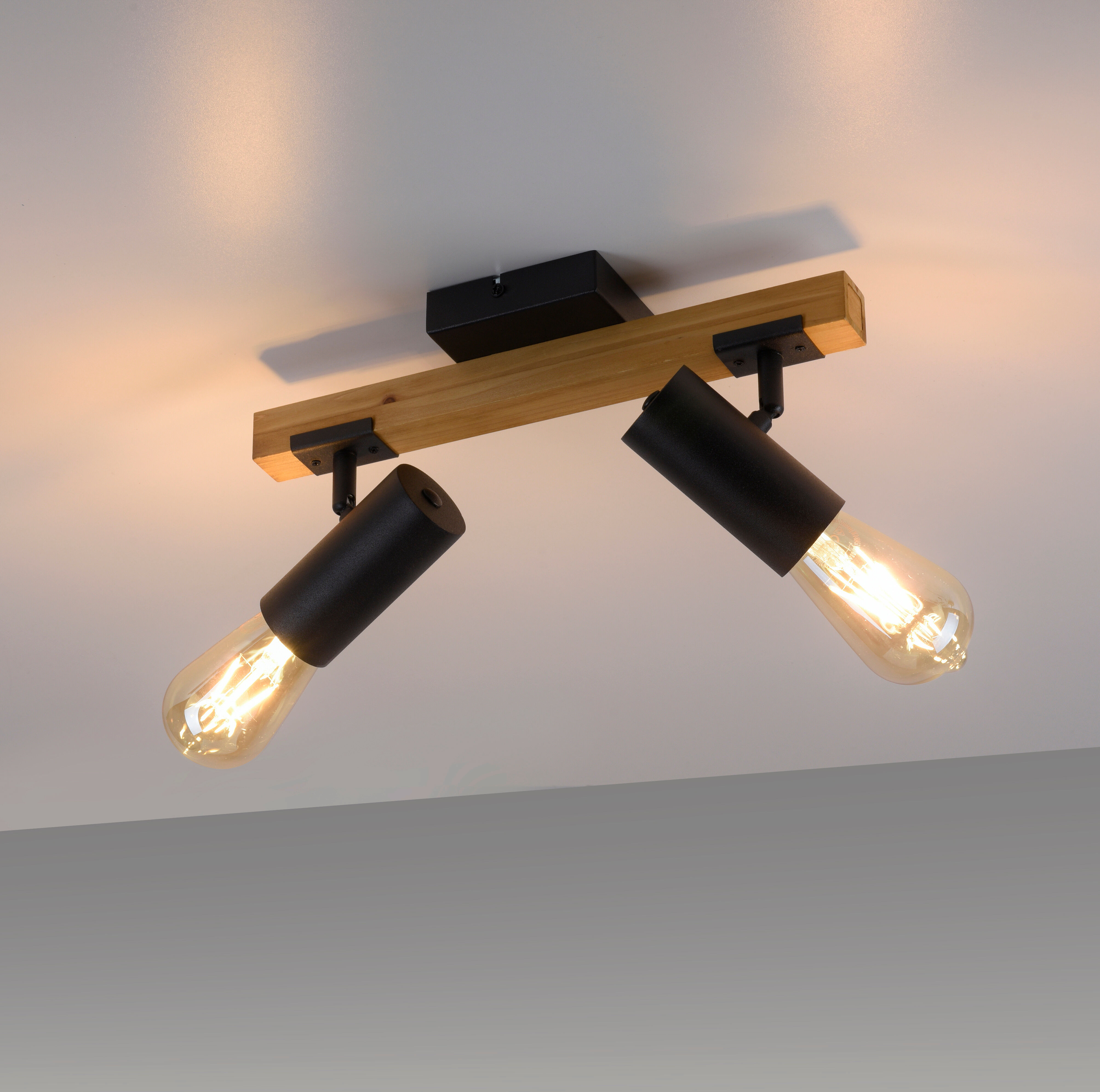 JUST LIGHT Deckenleuchte "PILON", schwarz, 2, 1 Stk., Leuchten, ExklusiveE27, Deckenleuchte