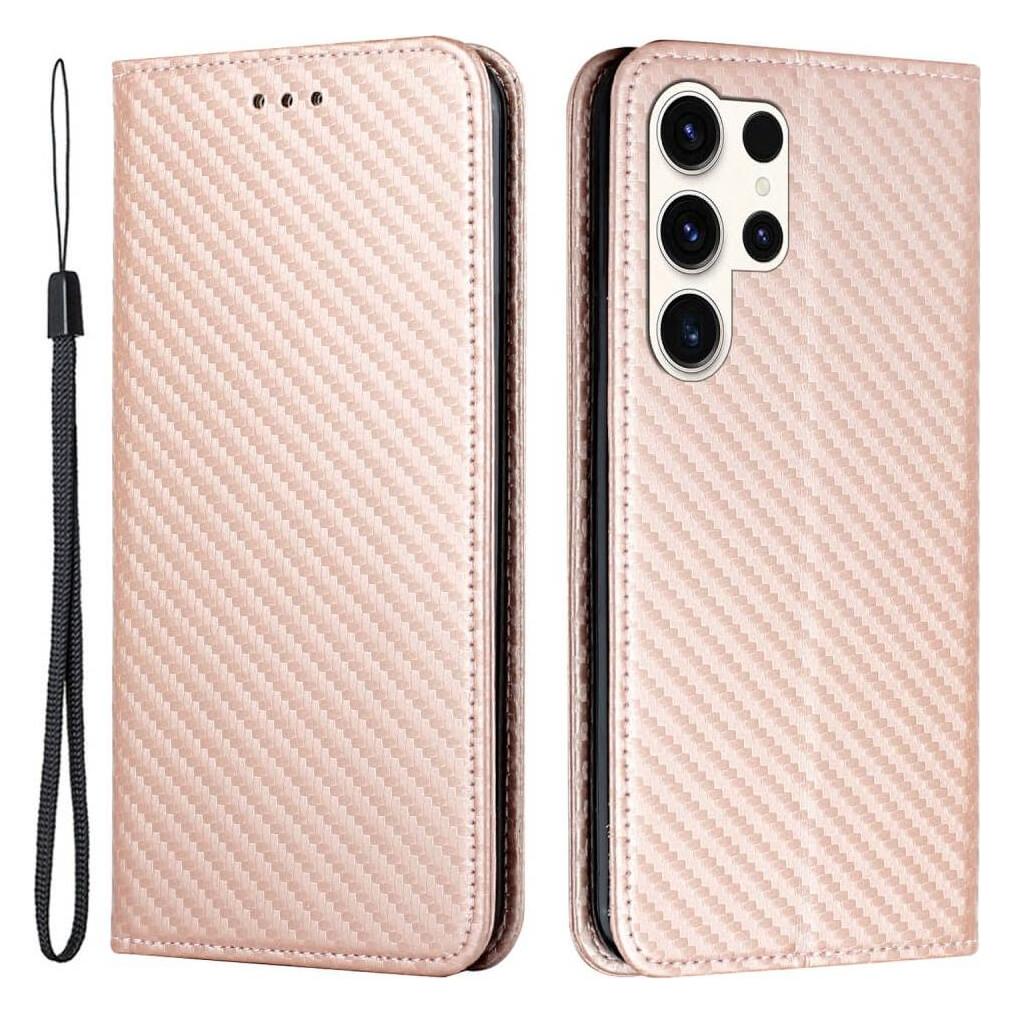 Cover-Discount Carbon Look Flip Case rosa (Samsung Galaxy S24 Ultra) (660172120B)