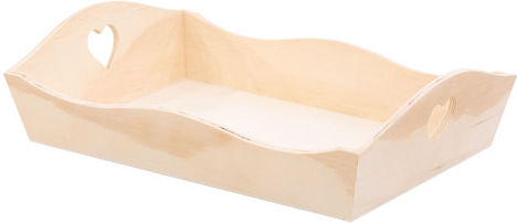 Tablett aus Holz, 37 x 25 x 9,5 cm