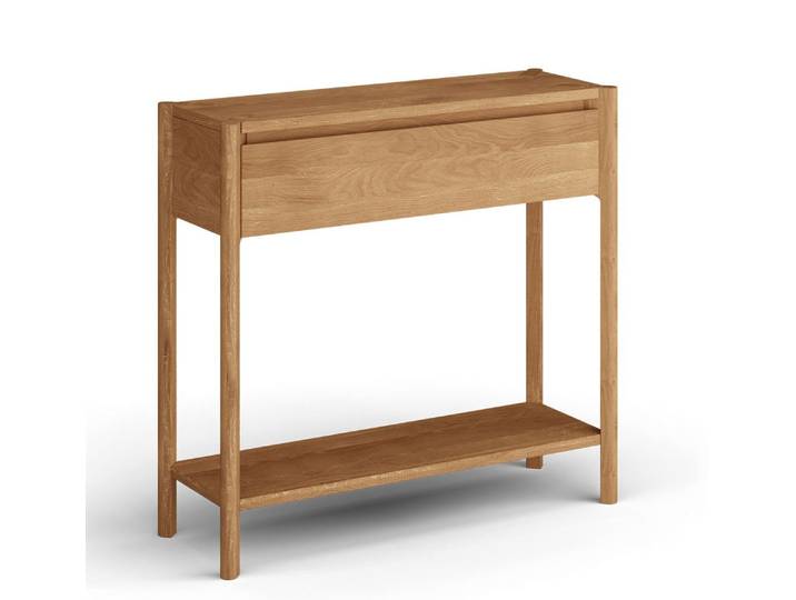 Feldmann-Wohnen Konsolentisch Campi (mit Schublade, 1-St., moderne Optik, mit Schublade), 83x33x80cm Massivholz geölt Eiche Natur