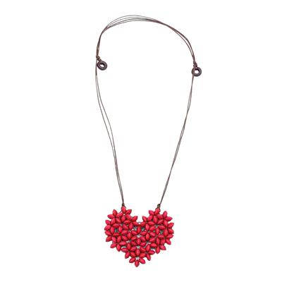 Lange Kette "Blossom", Damen, Gr. onesize, Holz, rot, COLLEZIONE ALESSANDRO, Basic, Halsketten, filigran gearbeitet