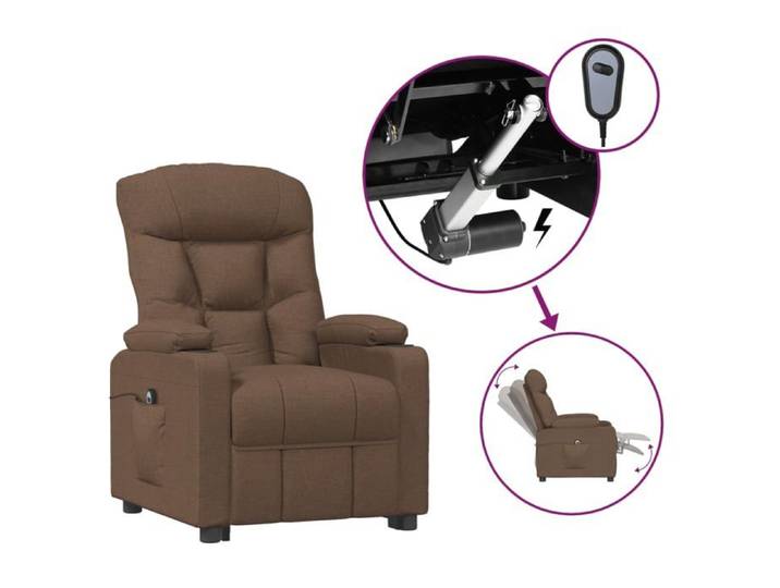 Sarazyj®Fauteuil inclinable - Fauteuil relaxant - 1 personne - 73x94x101 5 cm - électrique Marron Tissu - 53217