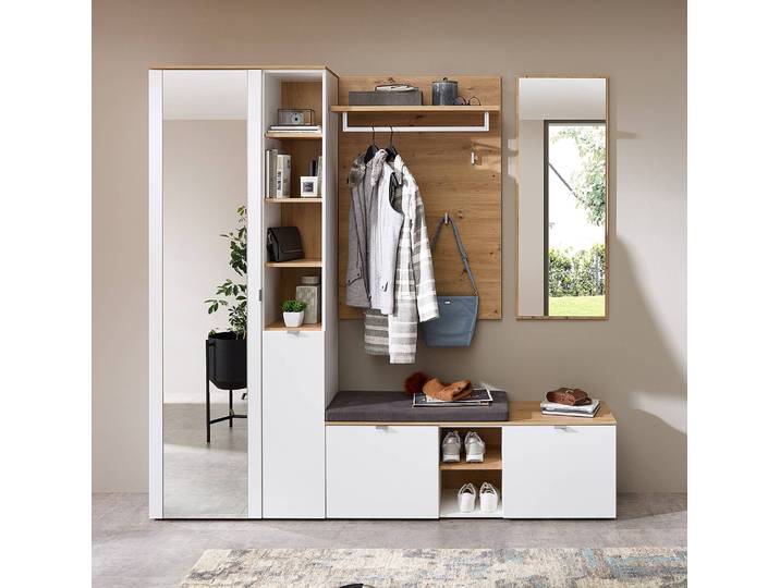 Ensemble de vestiaires 4 pièces 206 x 202 x 38cm Blanc/Blanc