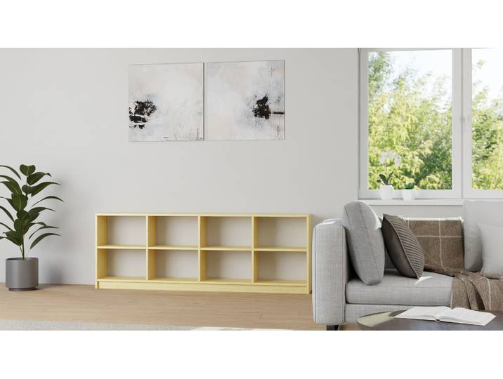 Niedriges Regal aus Massivholz Kiefer Natur geölt