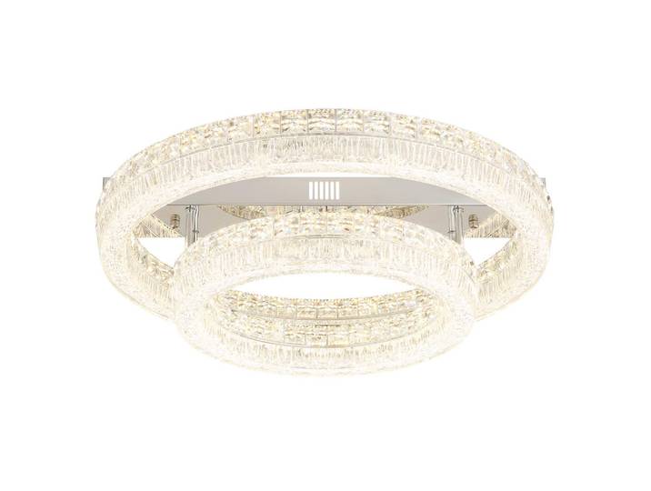 Globo Led-Deckenleuchte Laurel, Klar, Chromfarben, Metall, Kunststoff, 19.5 cm, CE, Stufenschalter, Farben fixierbar, Lampen & Leuchten, LED Beleuchtung, LED-Deckenleuchten