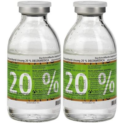Kochsalzlösung 20% Deltamedica 2x 2x20x100 ml Infusionslösung