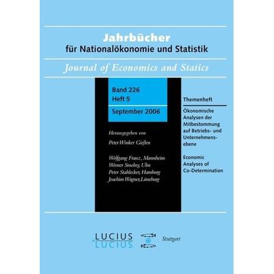 Ökonomische Analysen der Mitbestimmung auf Betriebs- und Unternehmensebene, Gebundene Ausgabe von Adolf Wagner,Heinrich Strecker,Joachim Wagner, De