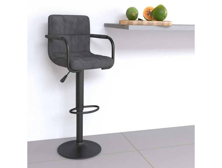 Nouveau Tabouret de bar Gris foncé Velours poids:8.5 kg @894