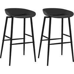 vidaXL Barhocker 2 Stk. Schwarz