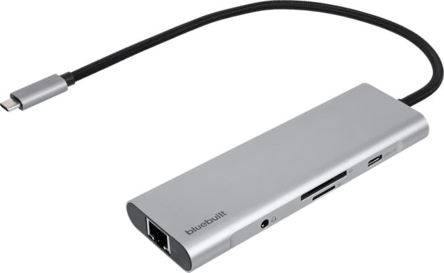 BlueBuilt 8-in-1 Docking Station met USB-C - Zilver