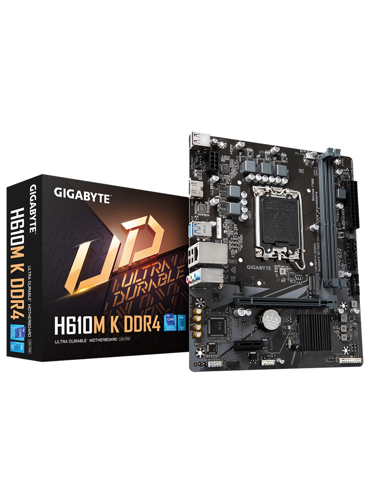 GIGABYTE H610M K DDR4 Mainboard - Intel H610 - Intel LGA1700 - DDR4 RAM - Micro-ATX