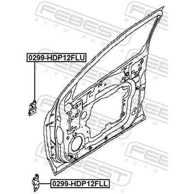 FEBEST Türscharnier 0299-HDP12FLL unten für NISSAN