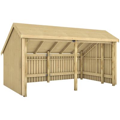Gartenhaus PLUS "Multi", beige (natur), Holzwerkstoff, Gartenhäuser, Gartenhaus, Gartenhaus 10,5 m², 2 Module offen, inkl. Dachpappe/Aluleisten/H-Füße