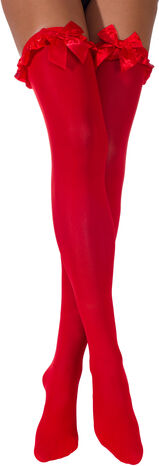 Overknee-Feinstrümpfe "Schleife", rot