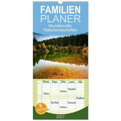 Familienplaner 2027 - Wundervolle Naturlandschaften mit 5 Spalten (Wandkalender, 21 x 45 cm) CALVENDO