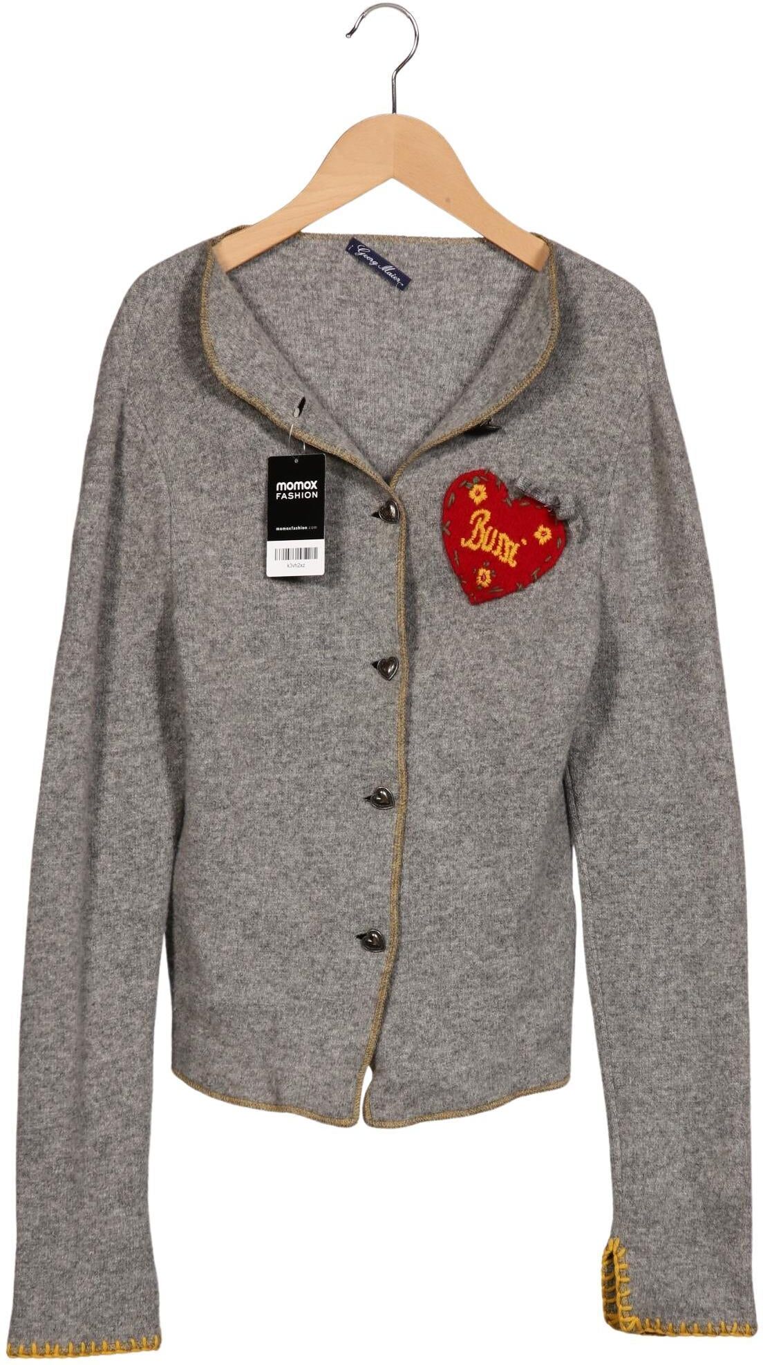 Georg Maier Damen Strickjacke, Grau, Gr. M, Schurwolle - Second Hand