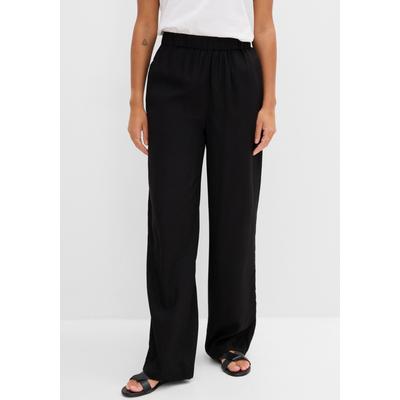 Schlupfhose BONPRIX, Damen, Gr. 36, N-Gr, schwarz, Web, Obermaterial: 100% Viskose, loose fit lang, Hosen Schlupfhose, aus Viskose, leichtes Material, weite Beine, lockere Passform