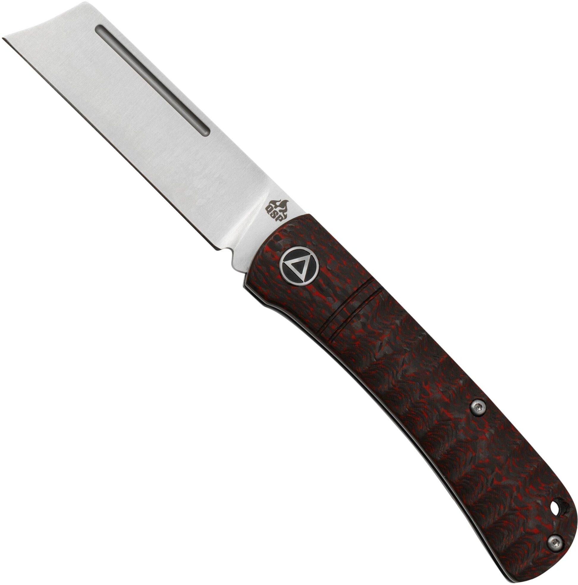 QSP Knife Hedgehog QS142-D, Red Carbon Fiber, slipjoint coltello da tasca