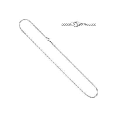 Edelstahlkette JOBO, silber (edelstahlfarben), Halsketten, Damen, Edelstahl, L: 38, Edelstahlkette, Panzerkette Edelstahl 38 cm 2 mm