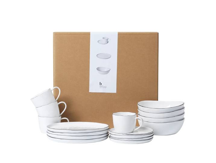 Broste Copenhagen - Salt Geschirr Frühstücksset, weiss / schwarz