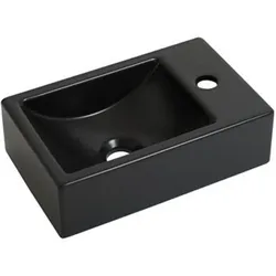 Plieger, Waschbecken, Houston Fontein 37x23cm 1 Taphhole Right Matt Black (0271068) (230 mm, 370 mm)