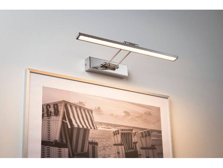 PAULMANN LED Bilderleuchte Beam Fifty , grau (chromfarben), 1, H: 4,6cm, 1 Stk., Leuchten, LED Bilderleuchte