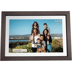 Denver PFF-1040DW 10.1" Digital Photo Frame, Dark Wood (10.10", 1280 x 800 Pixel), Digitaler Bilderrahmen, Braun