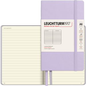 Leuchtturm1917 Notizbuch Pocket, 368147, Karton Hardcover, Lilac, 94 Blatt / 187 Seiten, 80 g/m², liniert, A6